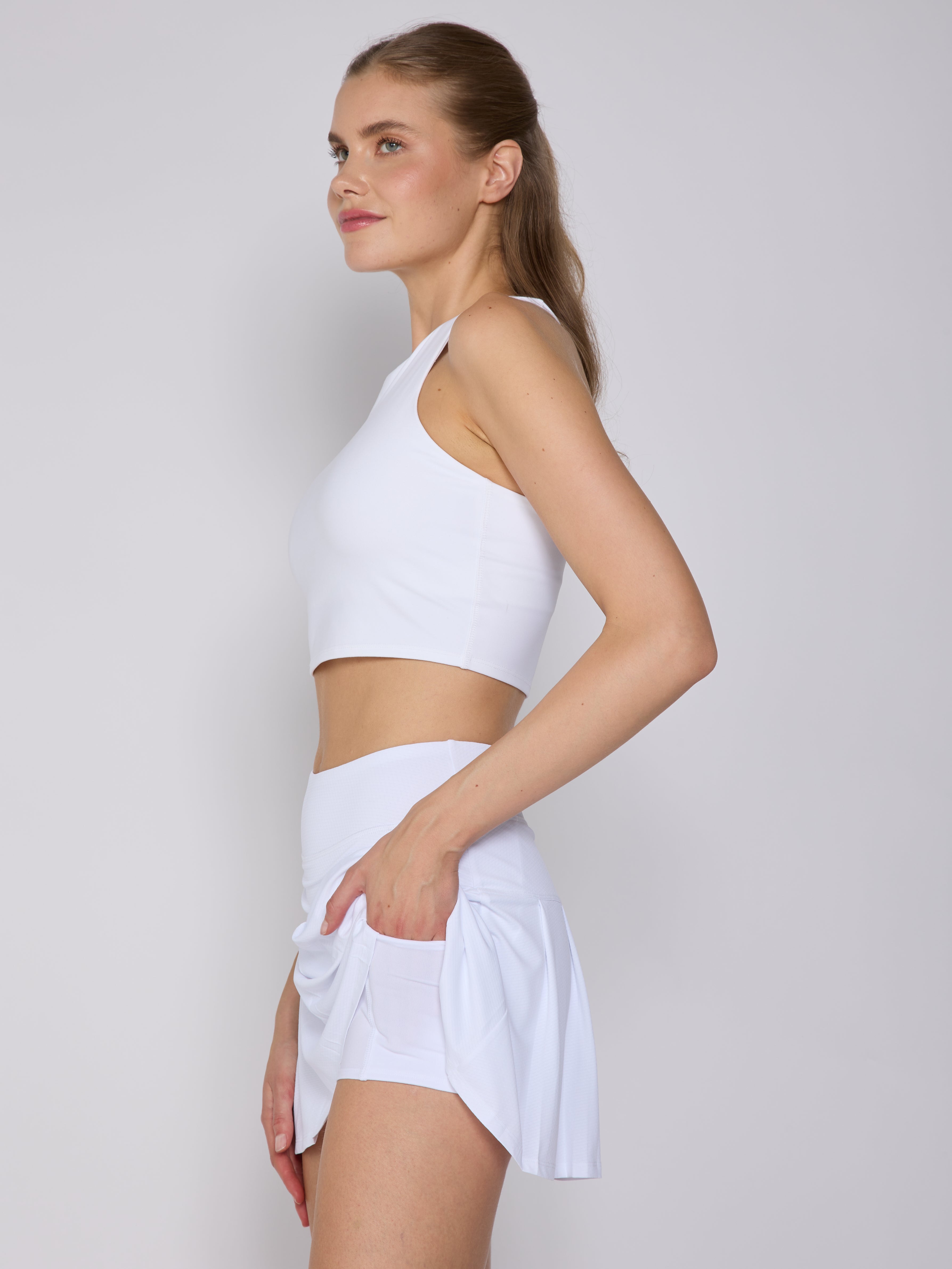Chelsea Pleated Athletic Skort Solid: