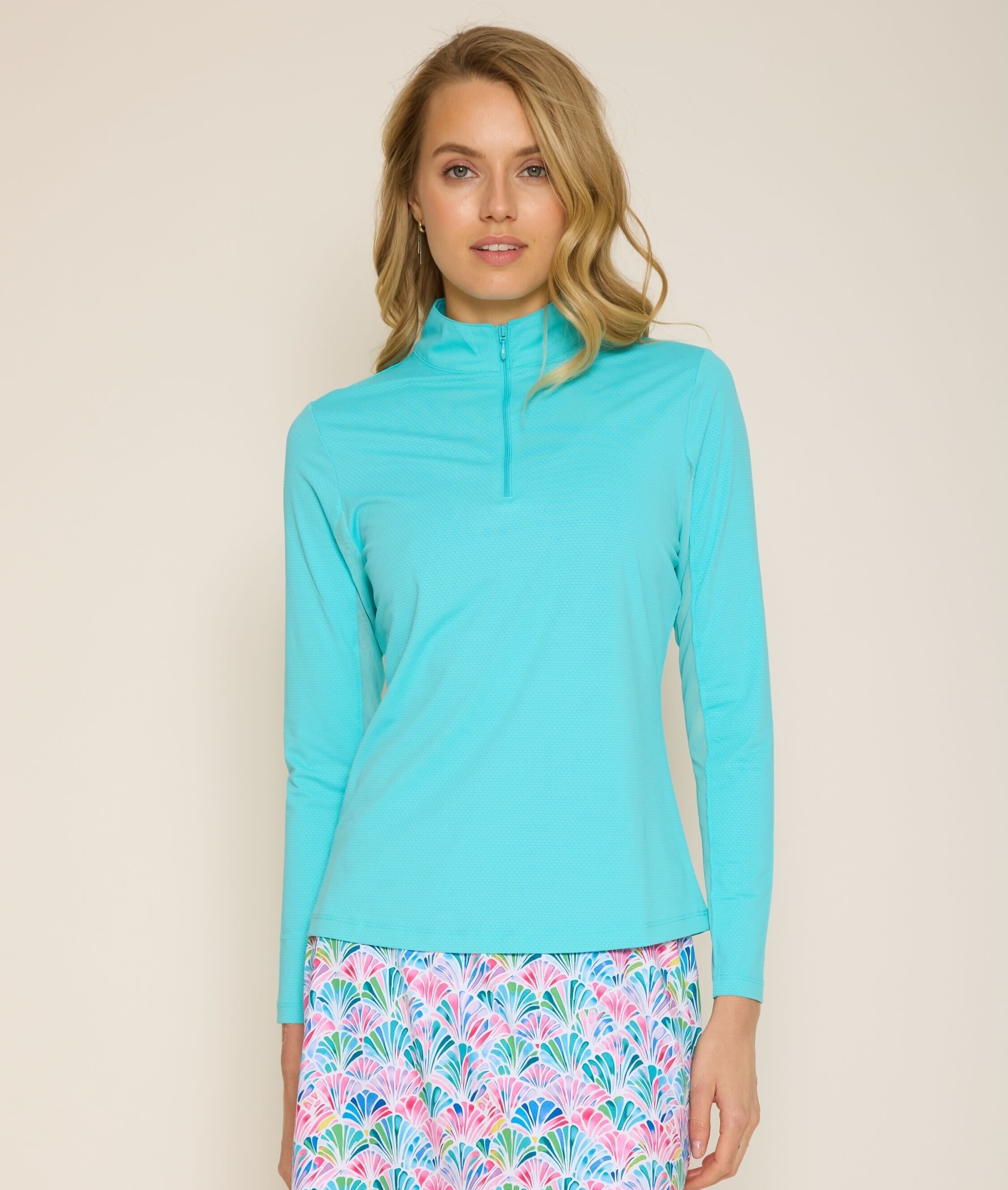 Danielle Mock Neck Top Solid