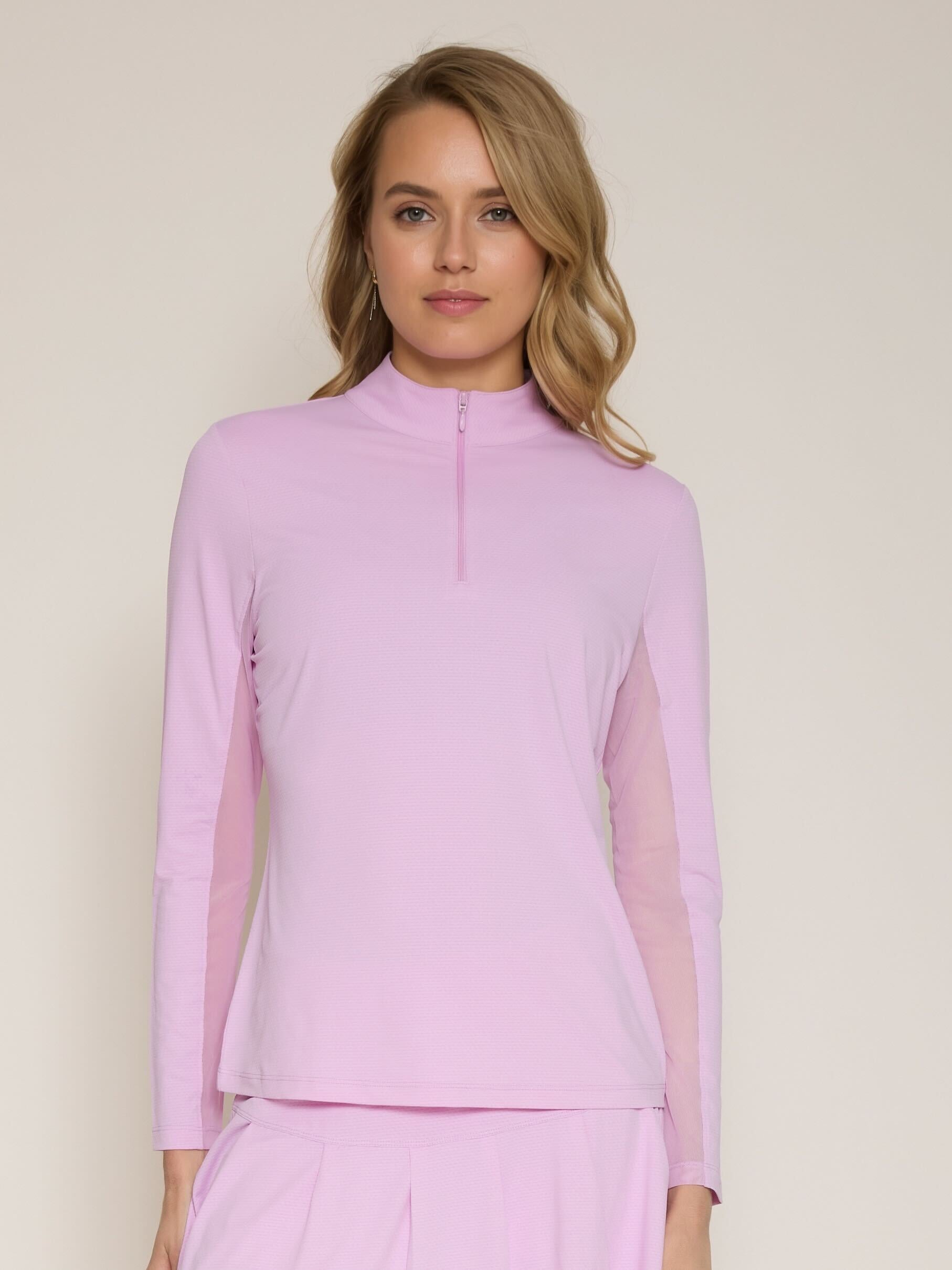 Danielle Mock Neck Top Solid