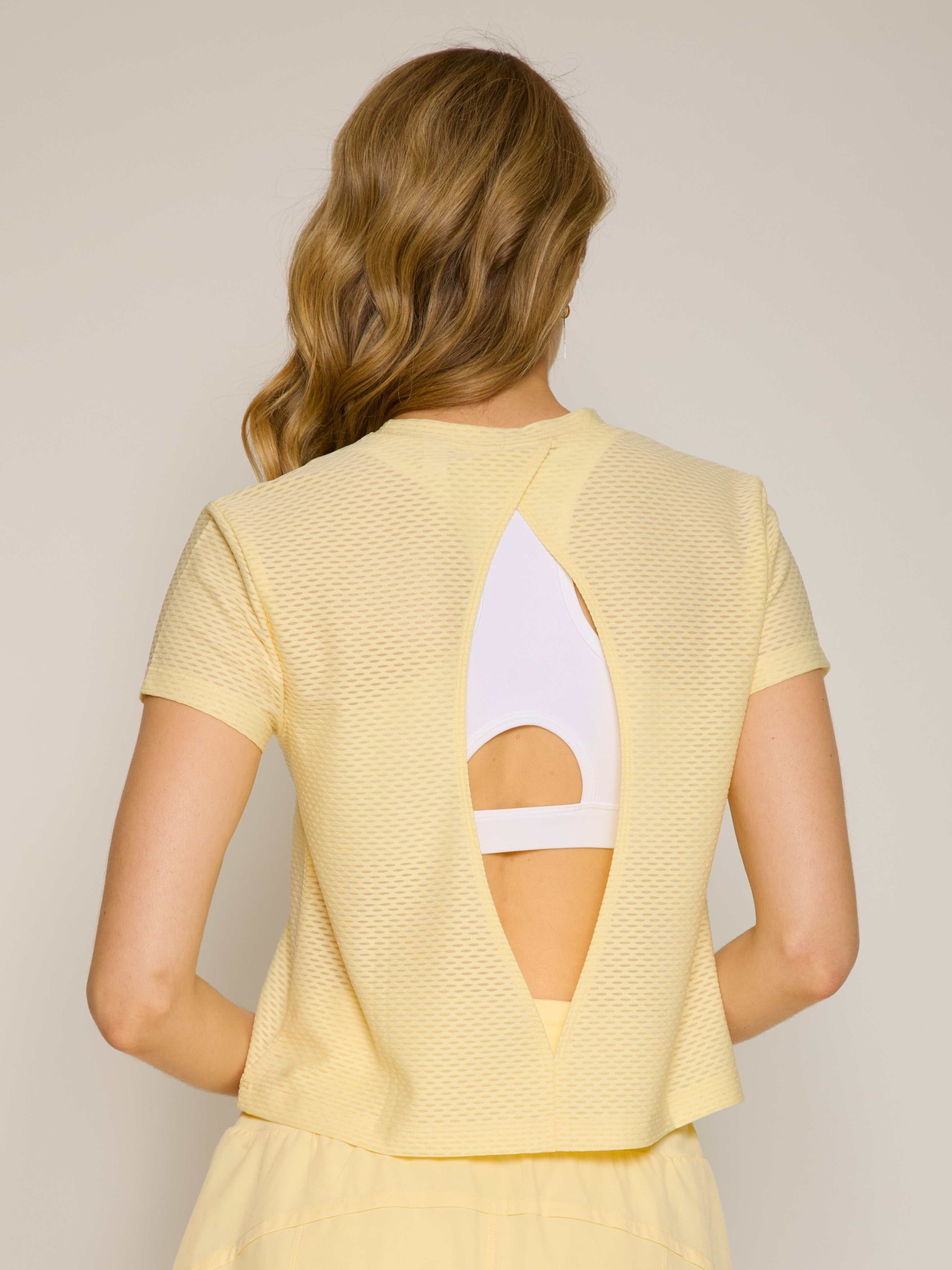 Open Back Short Sleeve Honey Tee in Various Colors