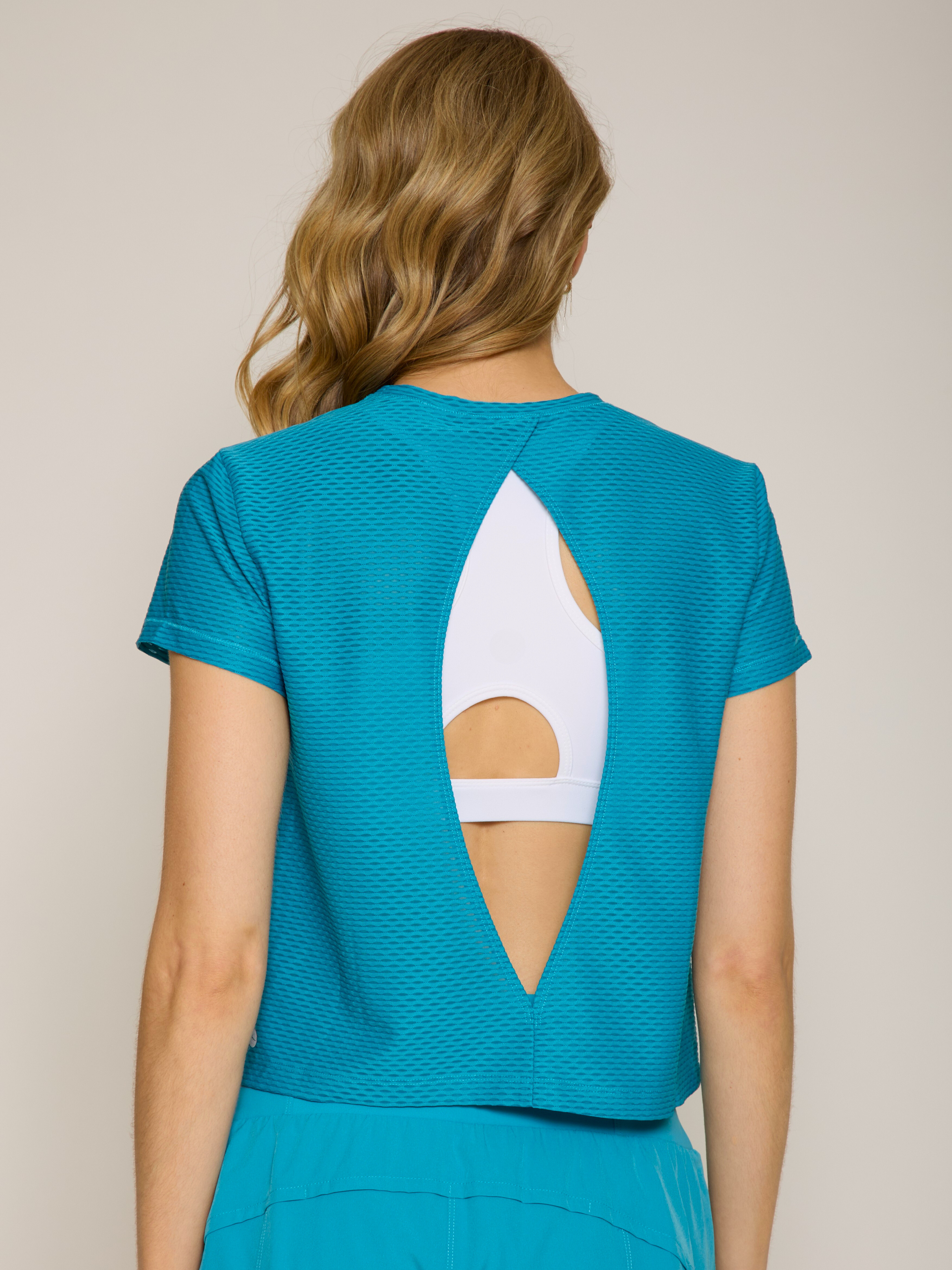 Open Back Short Sleeve Honey Tee in Various Colors