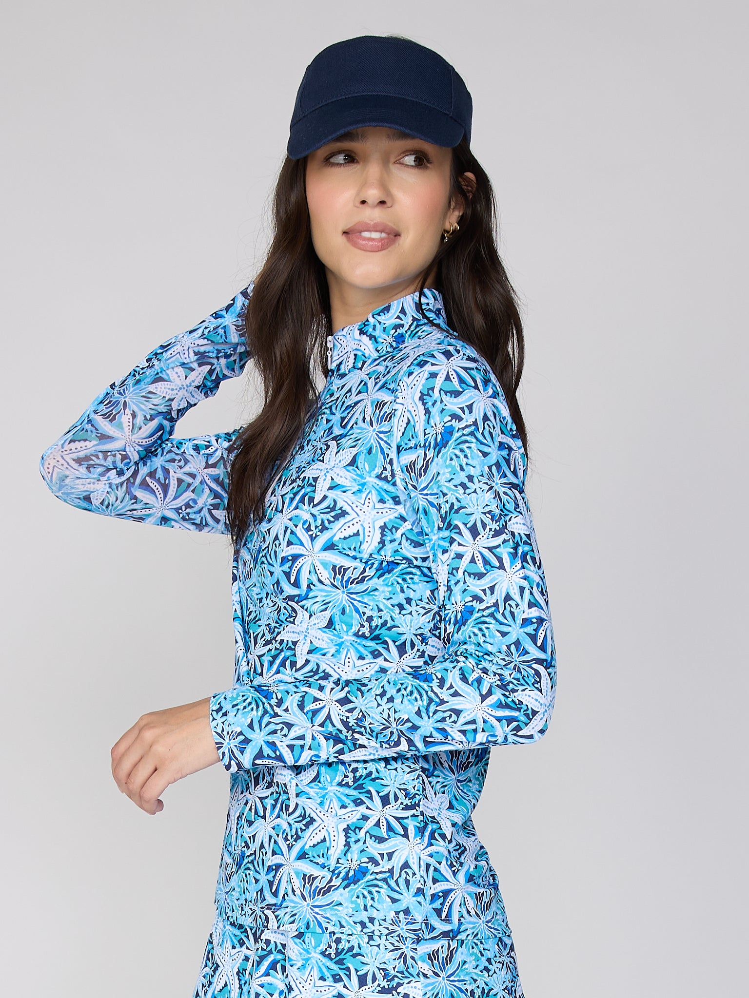 Danielle Mock Neck Top in Starfish
