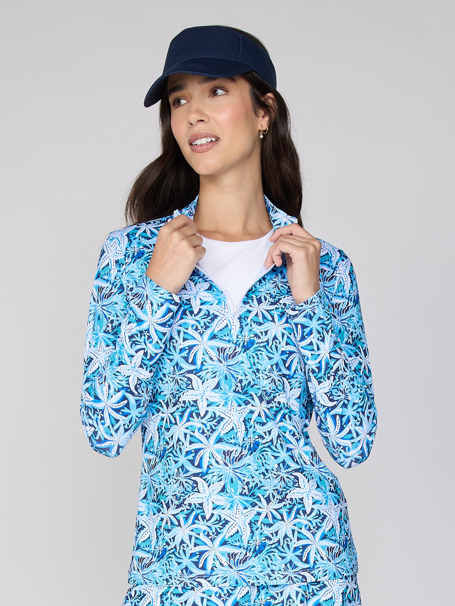 Danielle Mock Neck Top in Starfish