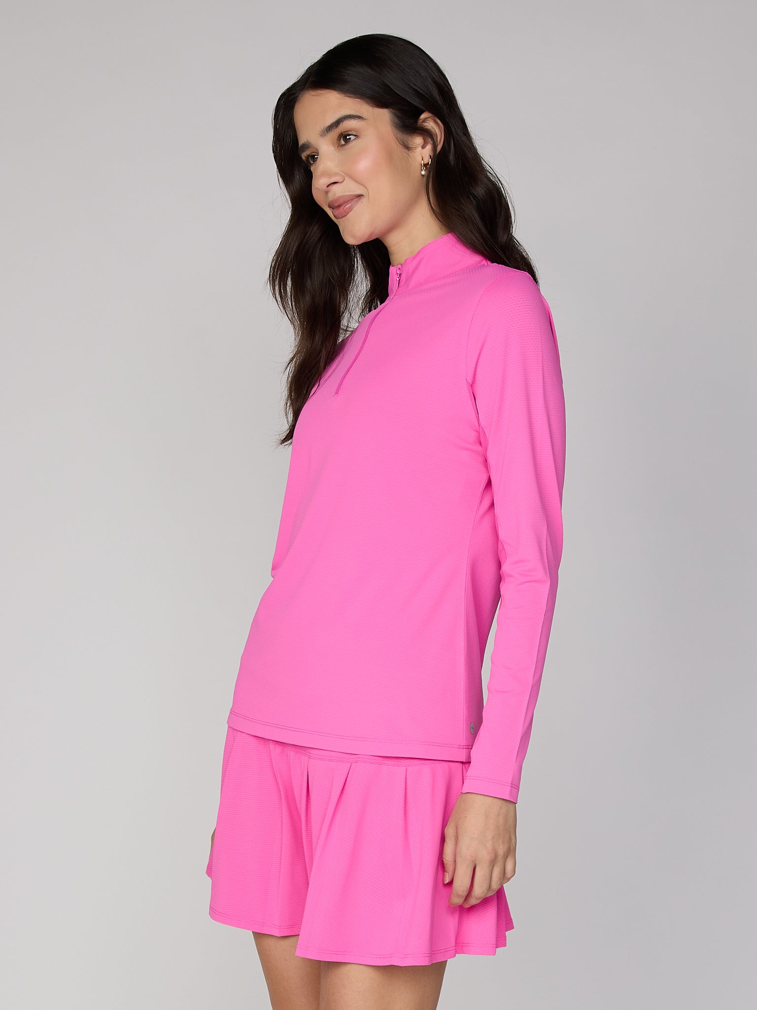 Danielle Mock Neck Top Solid