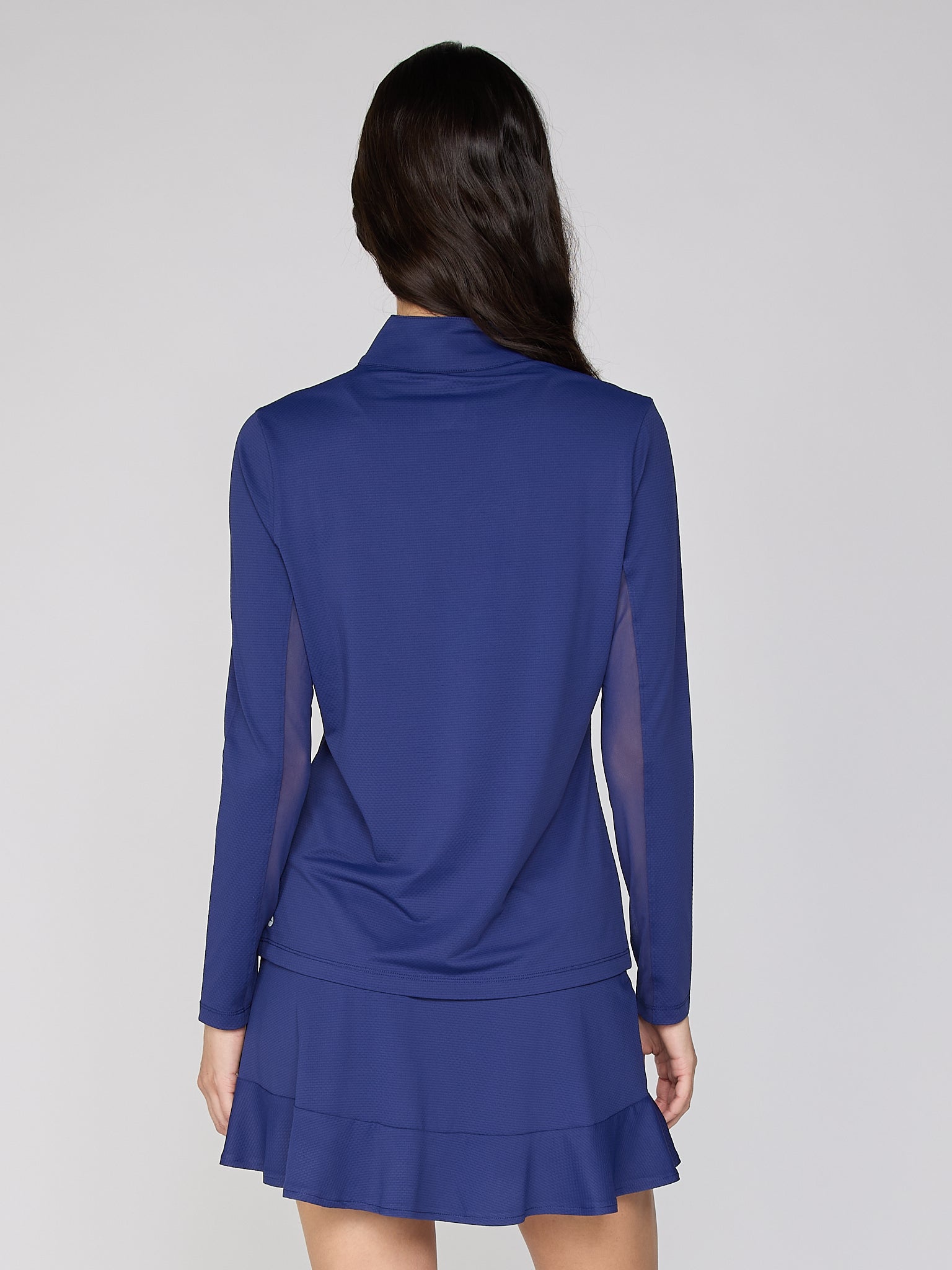 Danielle Mock Neck Top in Navy