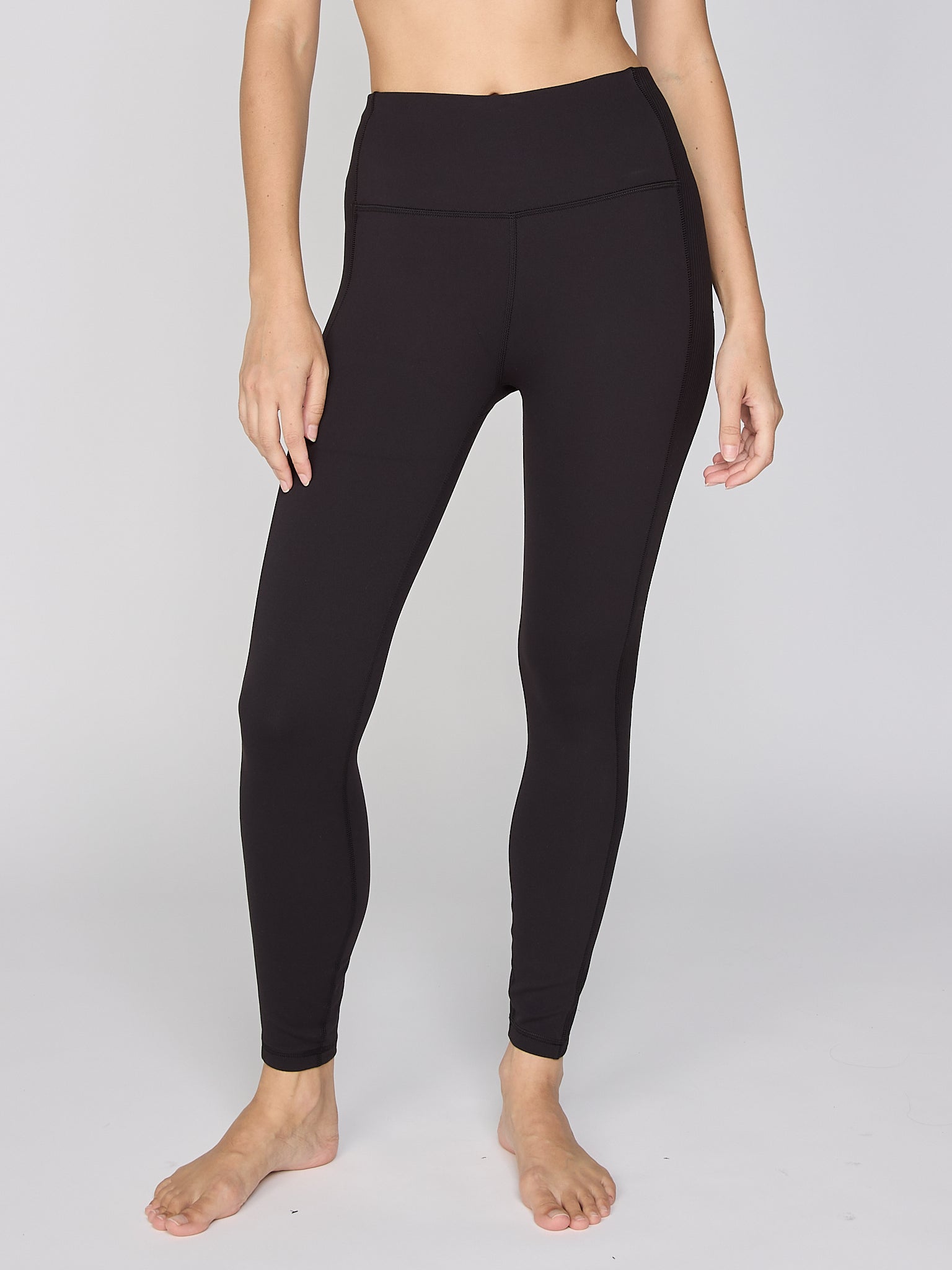 Rib Insert legging in Black