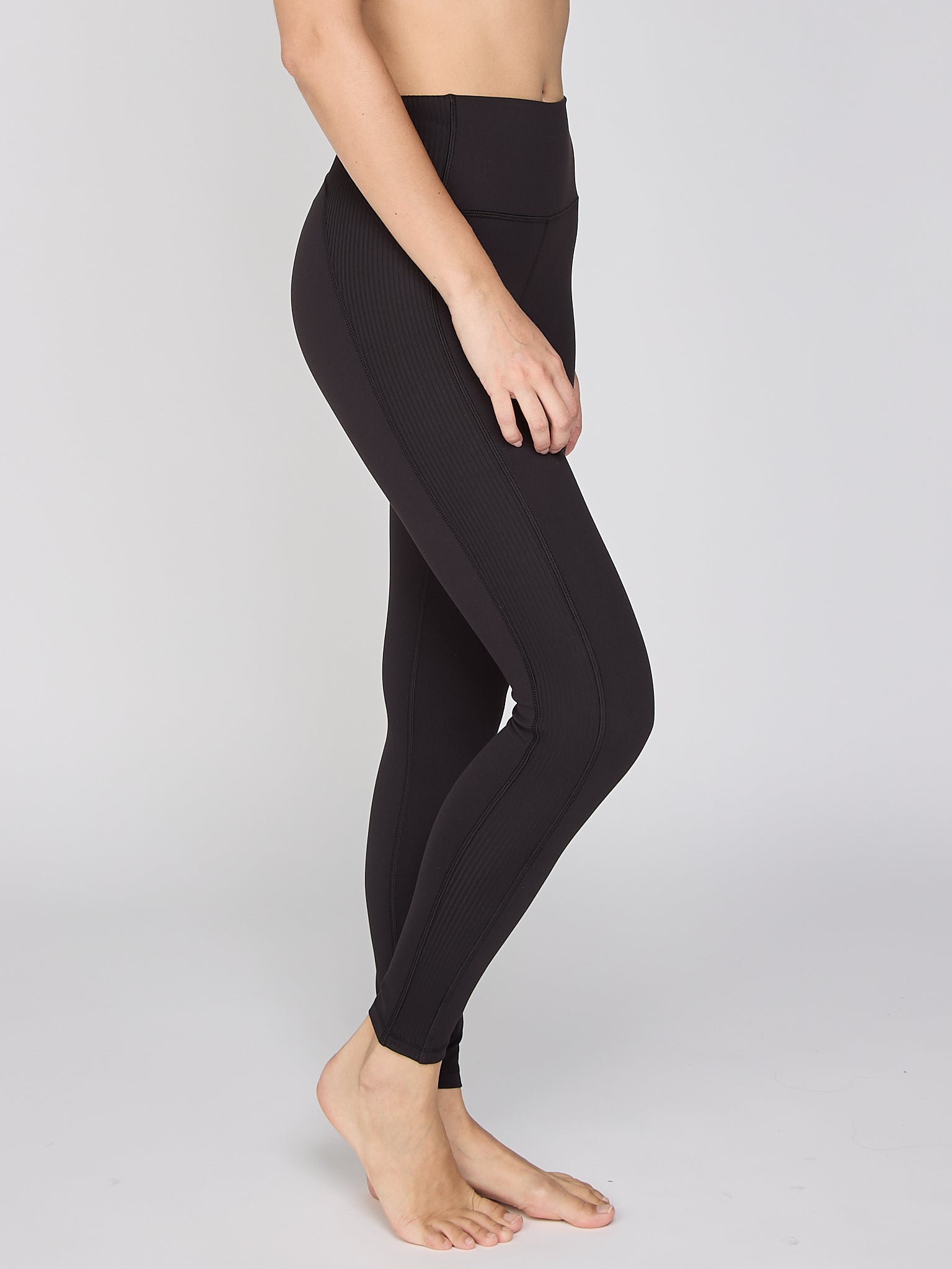 Rib Insert legging in Black