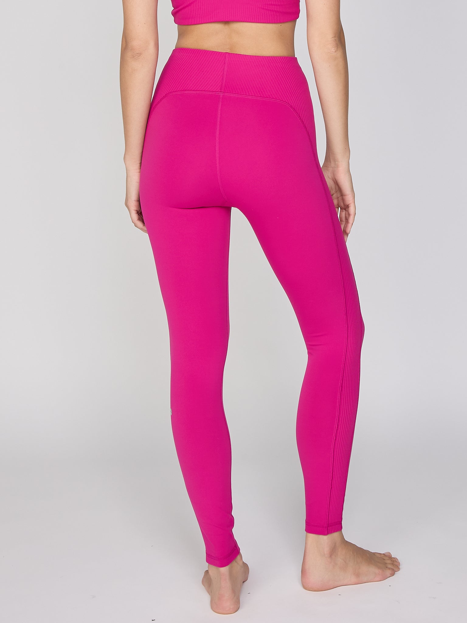 Rib Insert legging in Magenta
