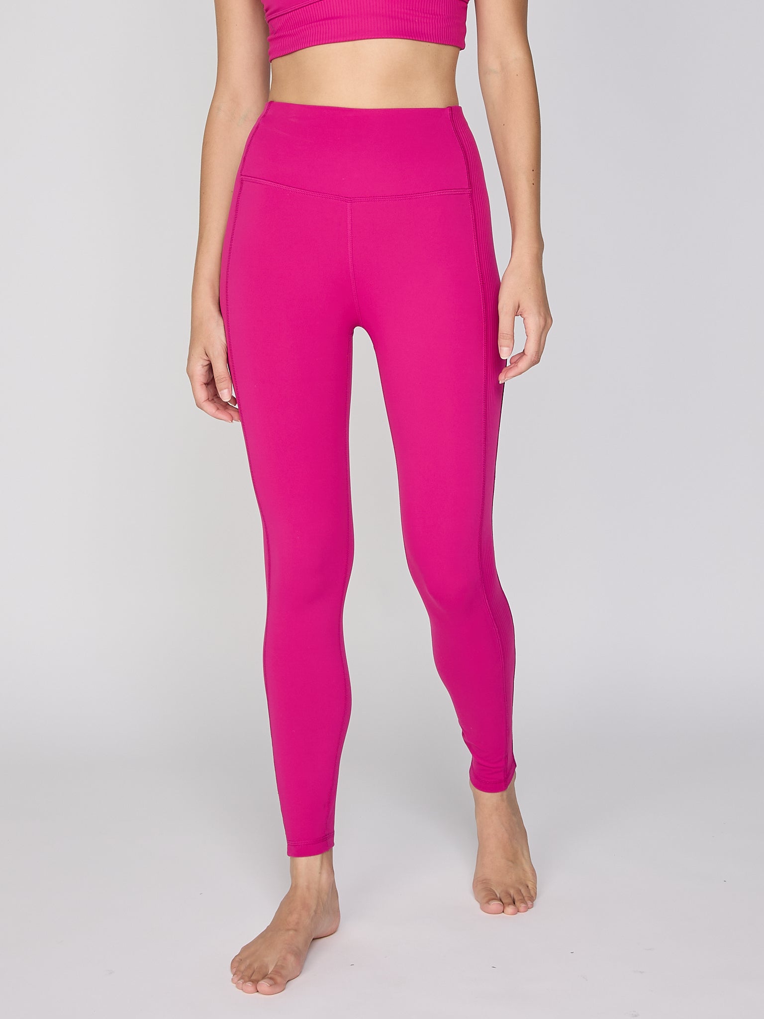 Rib Insert legging in Magenta