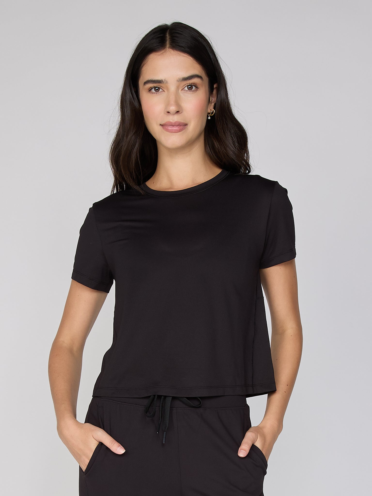 All Over Mesh Short Sleeve Tee in Black