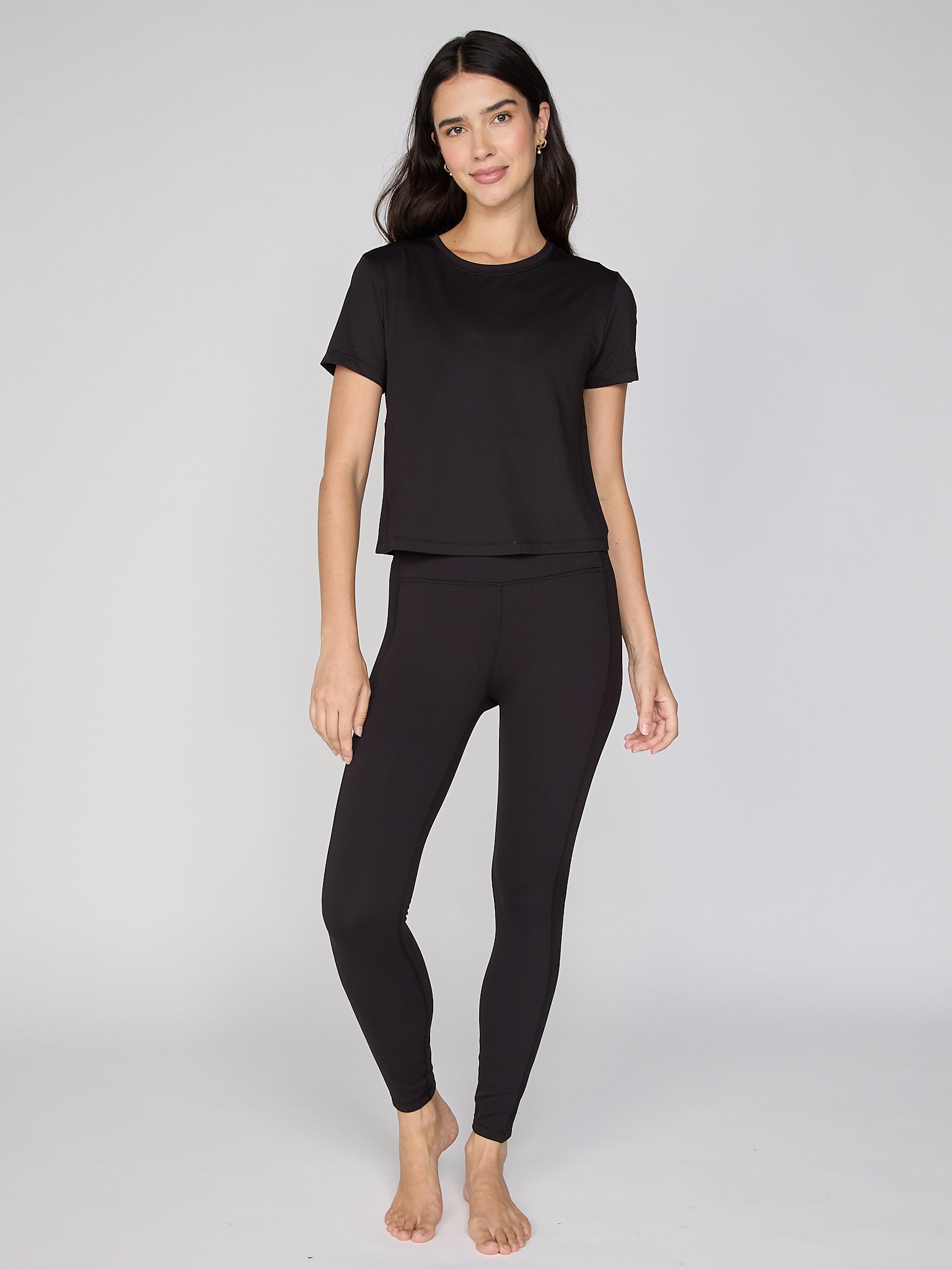 Rib Insert legging in Magenta