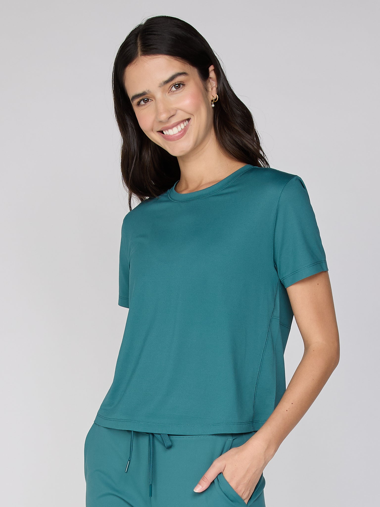 All Over Mesh Short Sleeve Tee in Pine